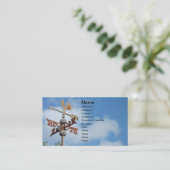 Rostiger Weathervane gegen blauen Himmel Visitenkarte (Stehend Vorderseite)