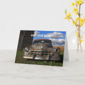 Rostiges Cadillac 1950 Karte (Gelbe Blume)