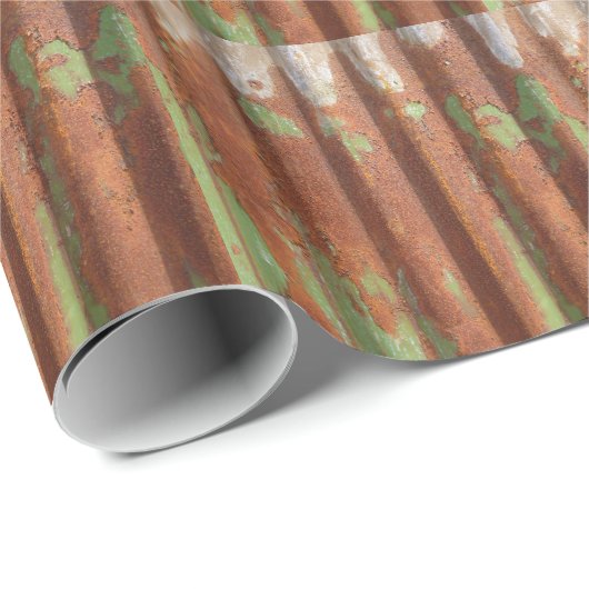 Rostiges korrodiertes Wellblech | gemasert Geschenkpapier (Rolleneckpunkt)