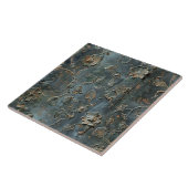 Rostiges Metall Antik Blumenmuster Fliese (Seite)