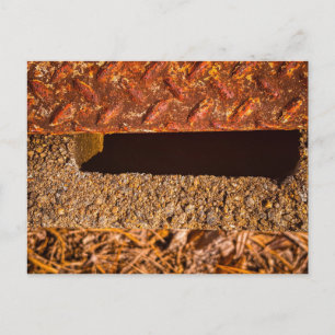 Rostiges Metallgitter Industrielle Textur Nahaufna Postkarte