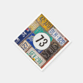 Rostiges Nummernschild 73. Geburtstag Serviette (Ecke)