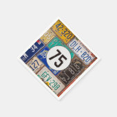 Rostiges Nummernschild 75. Geburtstag Serviette (Ecke)
