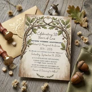 Rostiges Ruby-Script Einfacher 50. Hochzeitstag Einladung