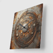 rostiges Stahlobjekt Quadratische Wanduhr (Winkel)