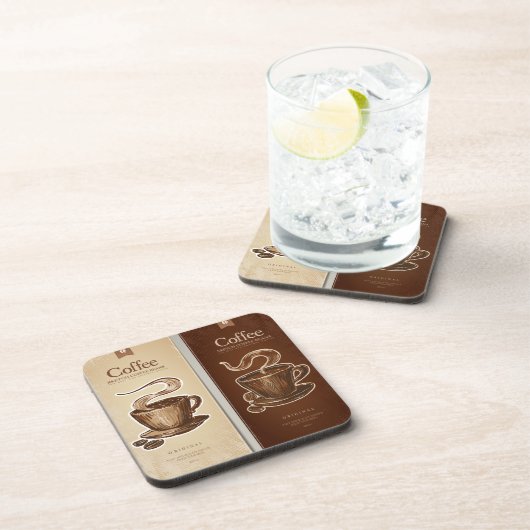 Röstkaffee | Aromatisches Coffee Untersetzer Set (Rechte Seite)