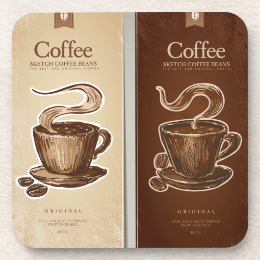 Röstkaffee | Aromatisches Coffee Untersetzer Set (Vorderseite)