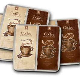 Röstkaffee | Aromatisches Coffee Untersetzer Set