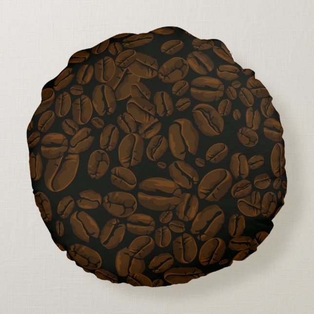 Röstkaffee Rundes Kissen (Rückseite)