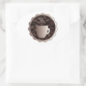Röstkaffee-Zeichen Ovaler Aufkleber (Tasche)