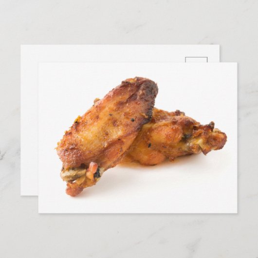 Röstliche Hühnerflügel Postkarte (Vorne/Hinten)