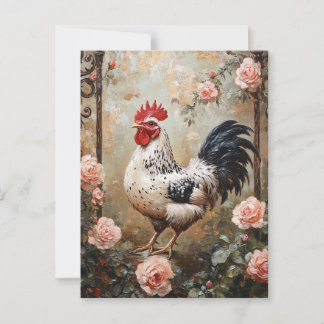 Rostmarkierung zwischen rosa Rosen Postkarte