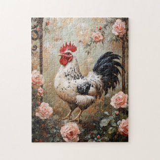 Rostmarkierung zwischen rosa Rosen Puzzle