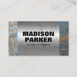 Rostmetall   Kratze Altmetallischer Hintergrund Visitenkarte