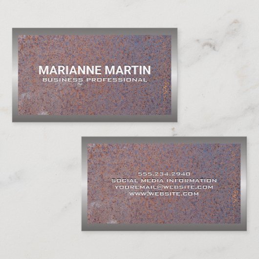 Rostmetall | Metallgrenze Visitenkarte (Vorne/Hinten)