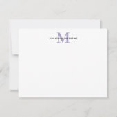 Rostmetall Mitternacht Lila Classic Monogramm Mitteilungskarte (Vorderseite)