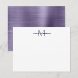 Rostmetall Mitternacht Lila Classic Monogramm Mitteilungskarte