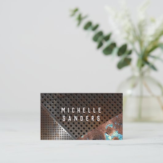 Rostmetall Visitenkarte (Stehend Vorderseite)