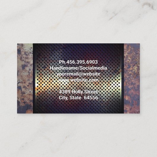 Rostmetall Visitenkarte (Rückseite)