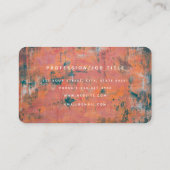 Rostmetallische Textur Monogramm Visitenkarte (Rückseite)