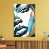 Rosto abstrato de mulher negra leinwanddruck (Insitu (Wohnzimmer))