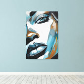 Rosto abstrato de mulher negra leinwanddruck (Insitu (Holzboden))