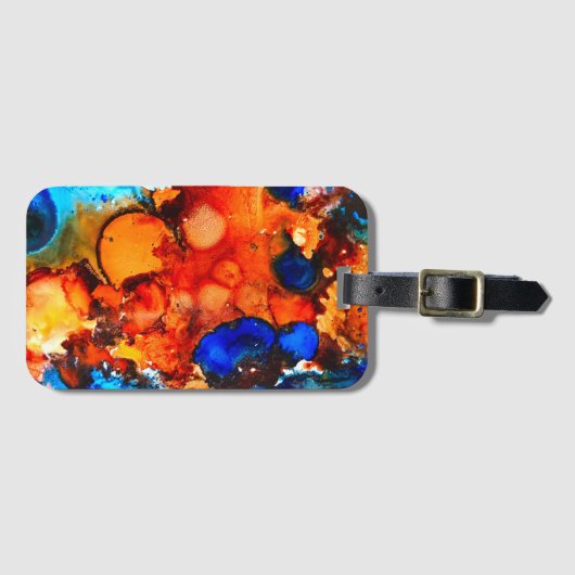 Rostorange abstrakte Kunstfarbe Gepäckanhänger (Vorderseite (Horizontal))