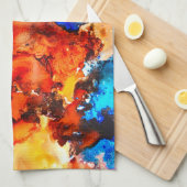 Rostorange abstrakte Kunstfarbe Geschirrtuch (Viertel Falte)