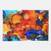 Rostorange abstrakte Kunstfarbe Geschirrtuch (Horizontal)