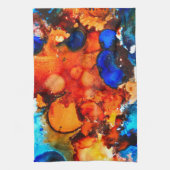 Rostorange abstrakte Kunstfarbe Geschirrtuch (Vertikal)