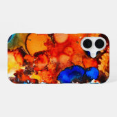 Rostorange abstrakte Kunstfarbe iPhone 16 Hülle (Rückseite (Horizontal))