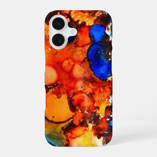 Rostorange abstrakte Kunstfarbe iPhone 16 Hülle (Rückseite)