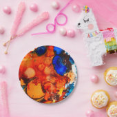 Rostorange abstrakte Kunstfarbe Pappteller (Party)