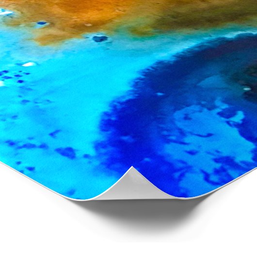 Rostorange abstrakte Kunstfarbe Poster (Ecke)