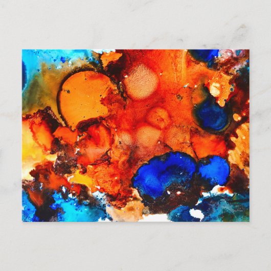 Rostorange abstrakte Kunstfarbe Postkarte (Vorderseite)