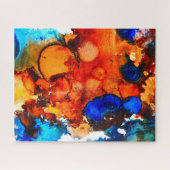 Rostorange abstrakte Kunstfarbe Puzzle (Horizontal)