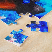 Rostorange abstrakte Kunstfarbe Puzzle (Seite)