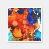 Rostorange abstrakte Kunstfarbe Serviette (Vorderseite)
