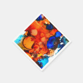 Rostorange abstrakte Kunstfarbe Serviette (Ecke)