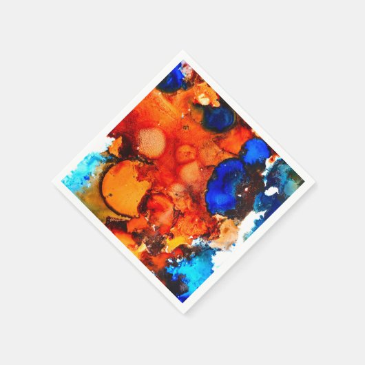 Rostorange abstrakte Kunstfarbe Serviette (Ecke)