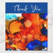 Rostorange abstrakte Kunstfarbe Weinetikett (Einzelnes Label)