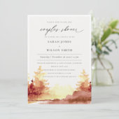 Rostorange Gelbe Fall Bäume Paare Dusche einladen Dankeskarte (Stehend Vorderseite)