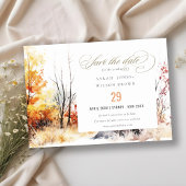 Rostorange Gelbe Herbstkugel Landschaft Hochzeit Save The Date