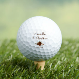 Rostorange Rosen Elegante Namen des Paares zur Hoc Golfball