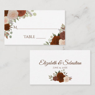 Rostorange Rosen Hochzeit Write-In-Empfangskarte Platzkarte