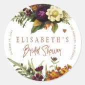 Rostorangefarbenes Brautparty Runder Aufkleber (Vorderseite)