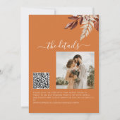 Rostoranger Hochzeits-QR-Code Fall in Love botanis Einladung (Rückseite)
