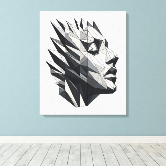 Rostro de mujer poligonal leinwanddruck (Insitu (Holzboden))