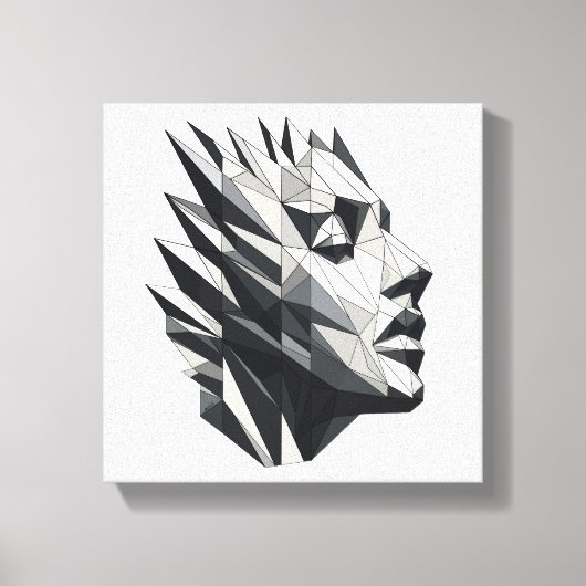 Rostro de mujer poligonal leinwanddruck (Vorderseite)