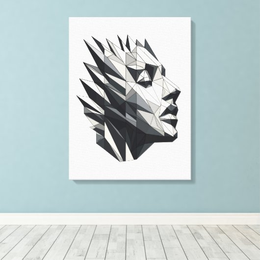Rostro de mujer poligonal leinwanddruck (Insitu (Holzboden))